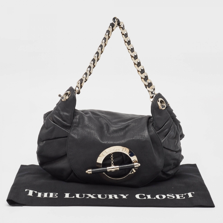Pre Owned  Dior Black Leather Jazz Club Bag