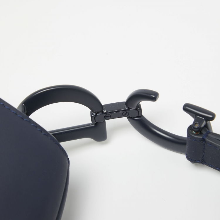 مملوكة مسبقًا Dior Navy Blue Ultra Matte Leather Saddle Bag