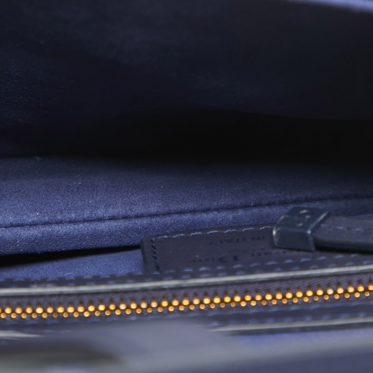 مملوكة مسبقًا Dior Navy Blue Ultra Matte Leather Saddle Bag