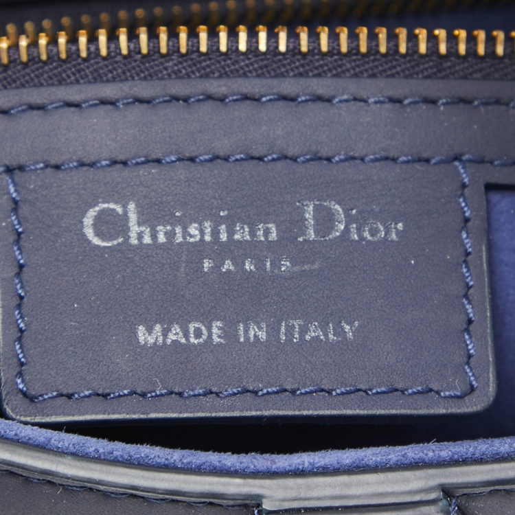 مملوكة مسبقًا Dior Navy Blue Ultra Matte Leather Saddle Bag