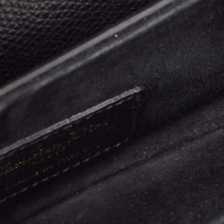 Pre Owned Dior Black Leather Mini Saddle Bag
