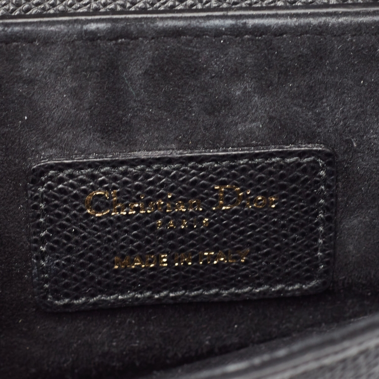 Pre Owned Dior Black Leather Mini Saddle Bag