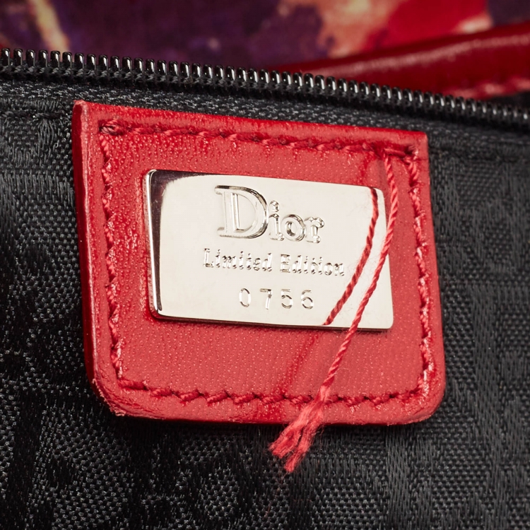 Pre Owned Dior Multicolor Printed Fabric and Leather Limited Edition 0756 Victim Saddle Bag