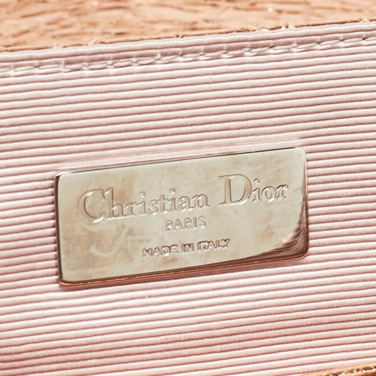 Pre Owned Dior Bronze Cannage Foil Leather Small Stardust Backpack