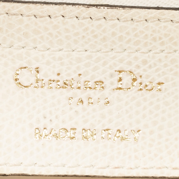 Pre Owned Dior Off White Leather Saddle Shoulder Bag