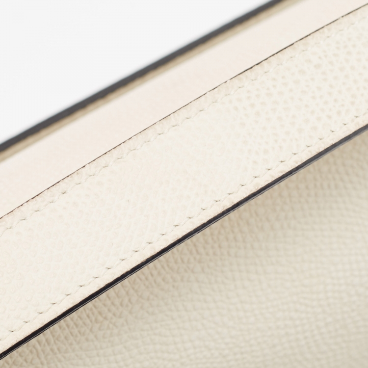 Pre Owned Dior Off White Leather Saddle Shoulder Bag