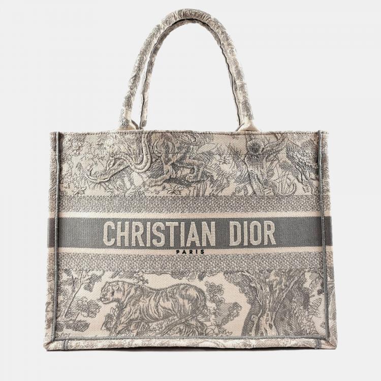 Dior Grey Toile de Jouy Canvas Medium Book Tote Bag Dior | The Luxury ...