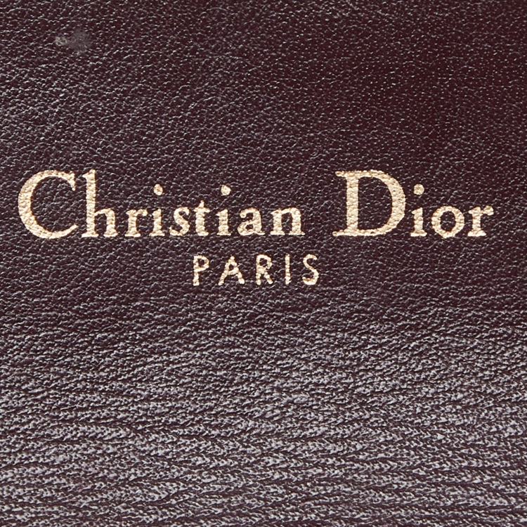 مملوكة مسبقًا Dior Burgundy Oblique Canvas and Leather Saddle Card Holder