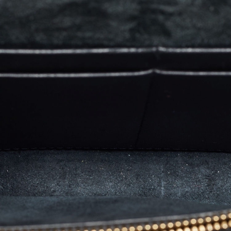 Pre Owned Dior Silver Micro Cannage Patent Leather 2in1 30 Montaigne Pouch Bag