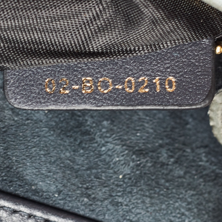 Pre Owned Dior Silver Micro Cannage Patent Leather 2in1 30 Montaigne Pouch Bag