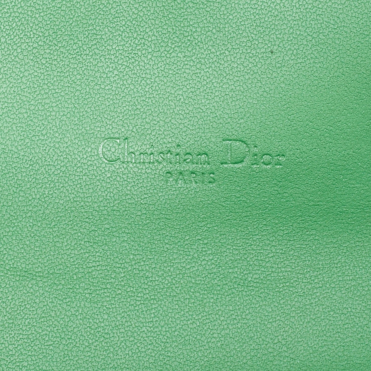 Pre Owned Dior Green Leather Saddle Wallet on Chain