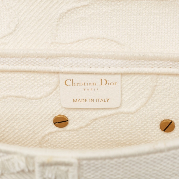 Pre Owned Dior Off White Canvas Camouflage Saddle Bag