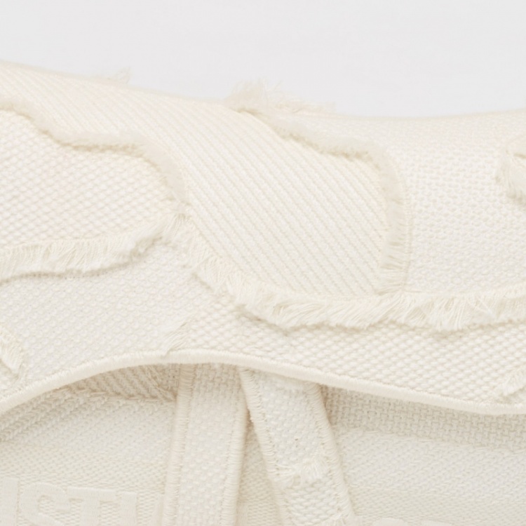 Pre Owned Dior Off White Canvas Camouflage Saddle Bag