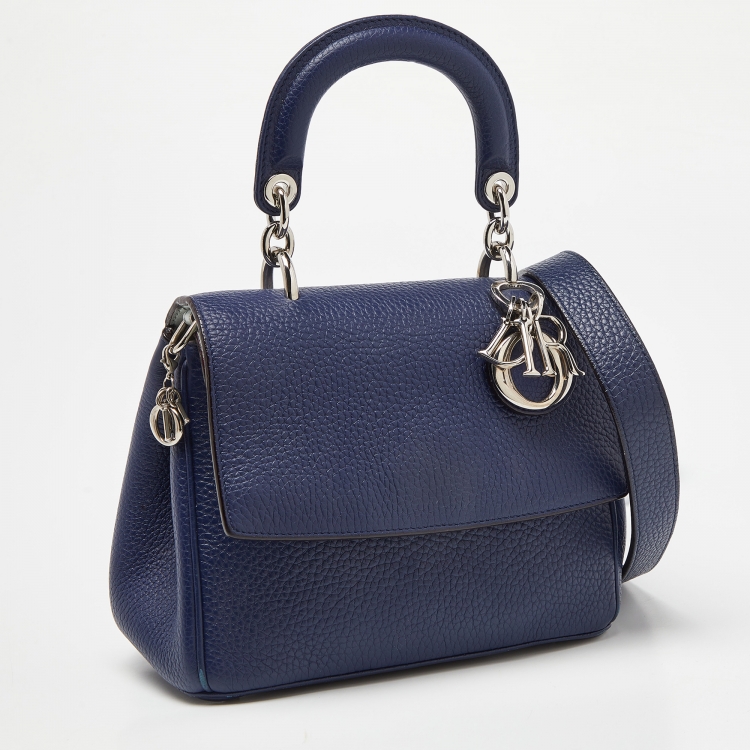 Pre Owned Dior Blue Leather Mini Be Dior Top Handle Bag