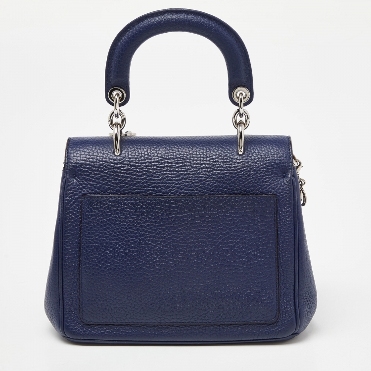 Pre Owned Dior Blue Leather Mini Be Dior Top Handle Bag
