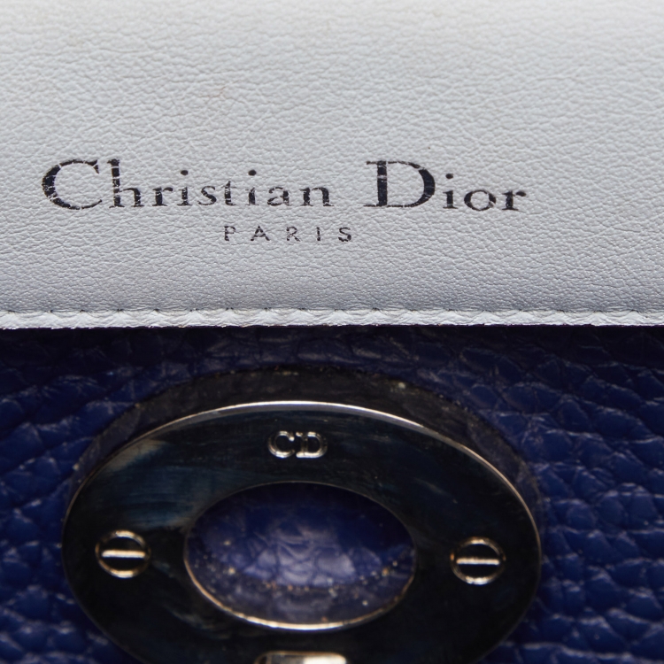 Pre Owned Dior Blue Leather Mini Be Dior Top Handle Bag