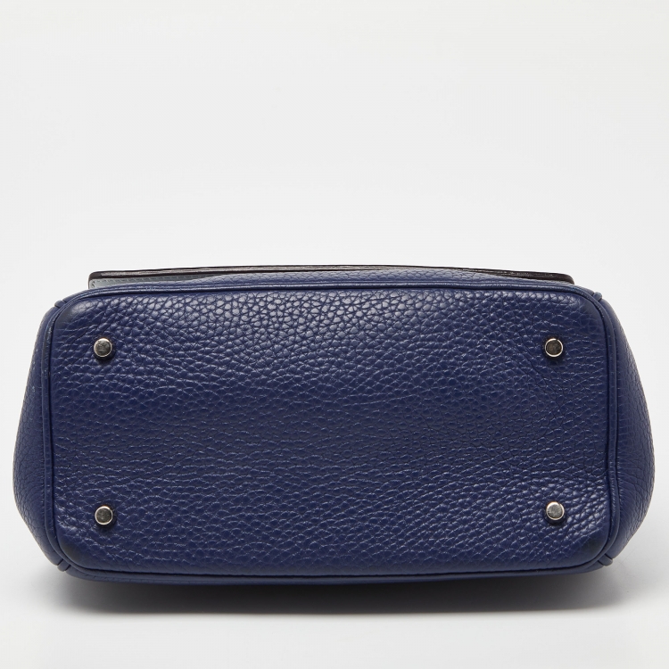Pre Owned Dior Blue Leather Mini Be Dior Top Handle Bag