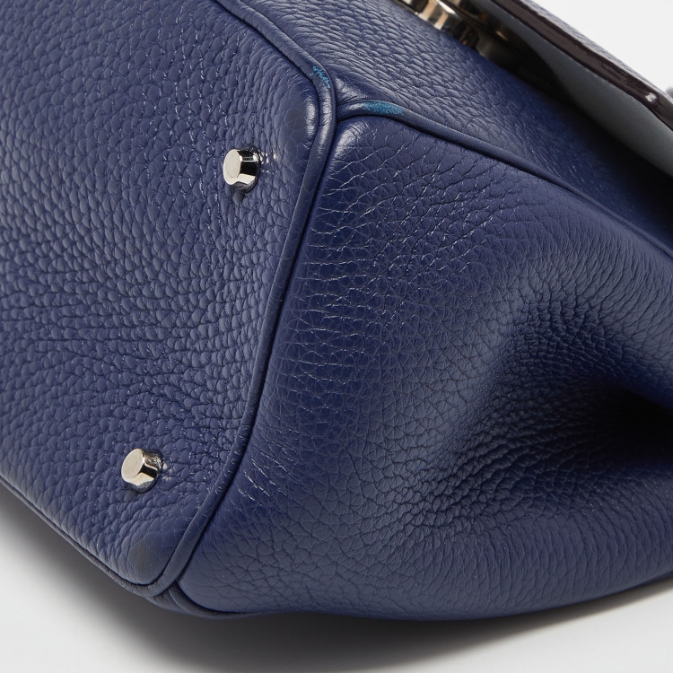 Pre Owned Dior Blue Leather Mini Be Dior Top Handle Bag