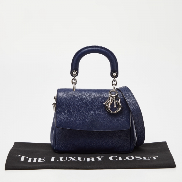 Pre Owned Dior Blue Leather Mini Be Dior Top Handle Bag