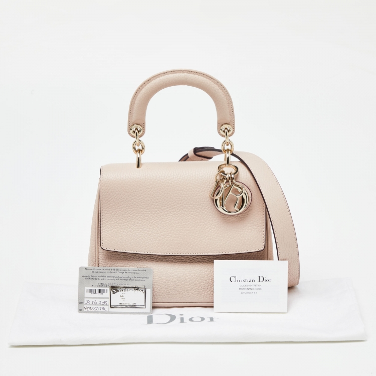 Pre Owned Dior Pale Pink Leather Mini Be Dior Flap Bag