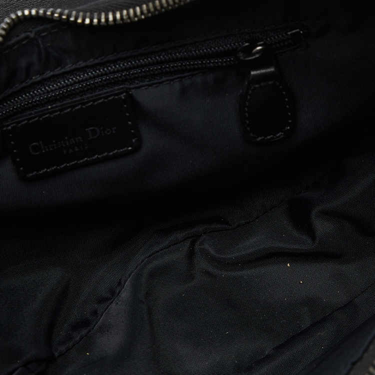 Pre Owned Dior Black Oblique Canvas and Leather Street Chic Hobo