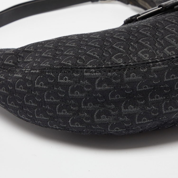 Pre Owned Dior Black Oblique Canvas and Leather Street Chic Hobo