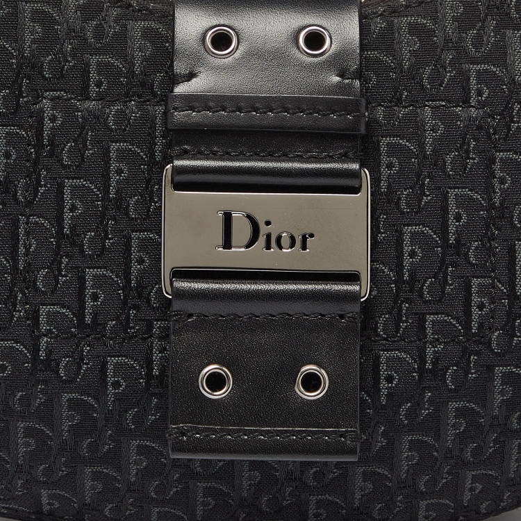 Pre Owned Dior Black Oblique Canvas and Leather Street Chic Hobo