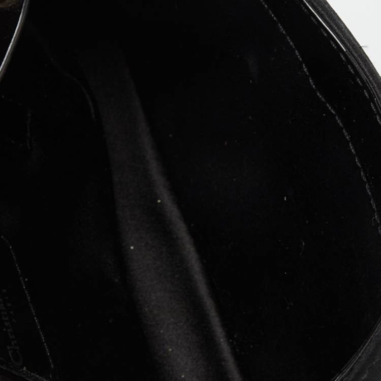 Pre Owned Dior Black Satin and Patent Leather Mini Street Chic Columbus Hobo