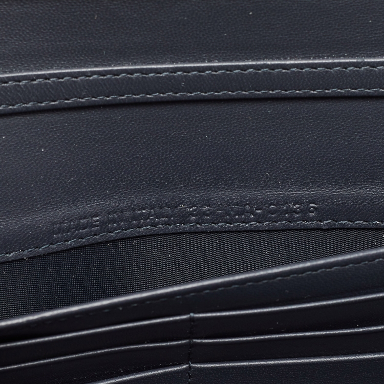 Pre Owned Dior Silver Microcannage Patent Leather Lady Dior Croisiere Wallet on Chain