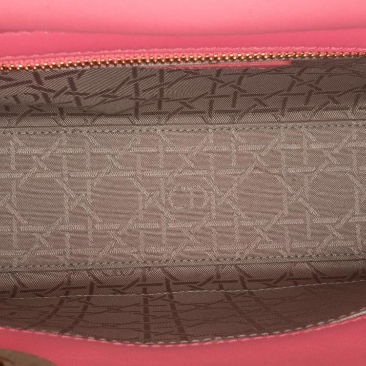Pre Owned Dior Pink Small Lambskin Cannage My ABCDior Lady Dior