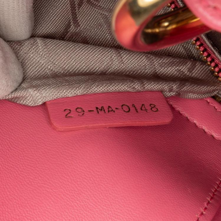 Pre Owned Dior Pink Small Lambskin Cannage My ABCDior Lady Dior