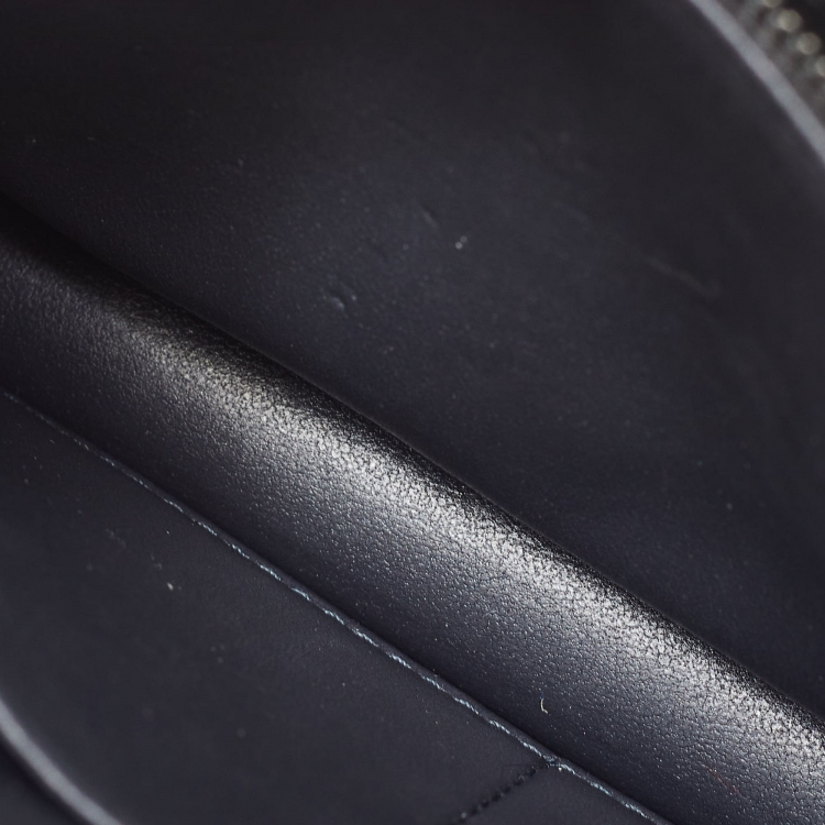 Pre Owned Dior Dark Grey Micro Cannage Patent Leather Diorama Wallet on Chain