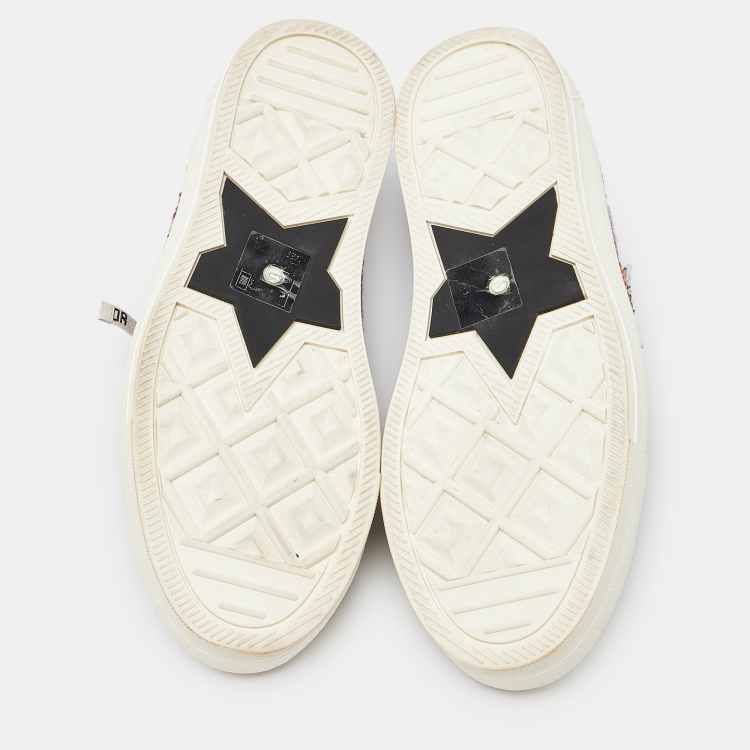 Pre Owned Dior Multicolor Canvas Walk'n'Dior Sneakers Size 38.5