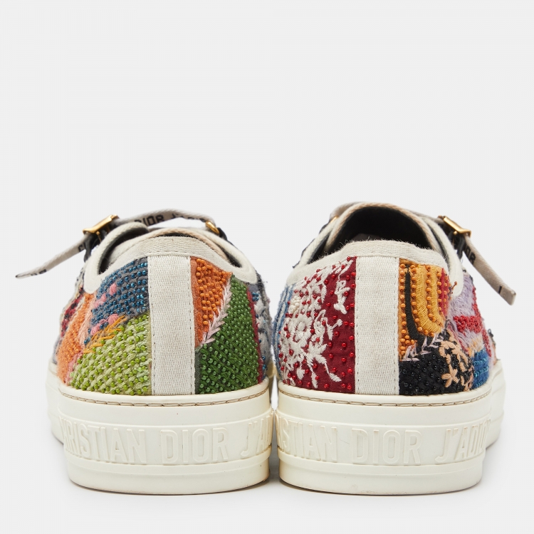 Pre Owned Dior Multicolor Canvas Walk'n'Dior Sneakers Size 38.5