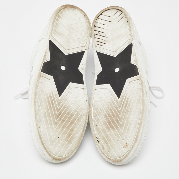 Pre Owned Dior White Leather and Suede D-star Sneakers Size 38.5