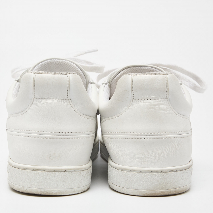 Pre Owned Dior White Leather and Suede D-star Sneakers Size 38.5