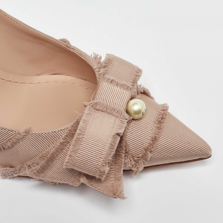 Pre Owned Dior Dusty Pink Fringed Grosgrain Adiorable Pumps Size 39