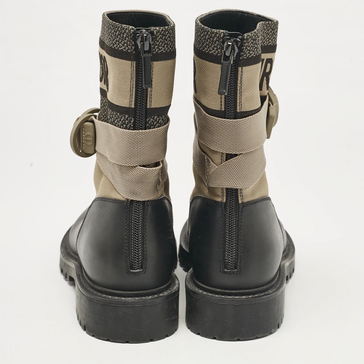 Pre Owned Dior Black Leather D-major Ankle Boots Size 37.5