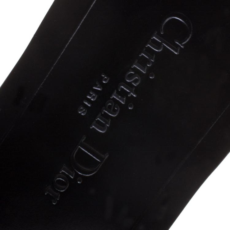 Pre Owned Dior Black Leather Diorevolution Flat Slides Size 38