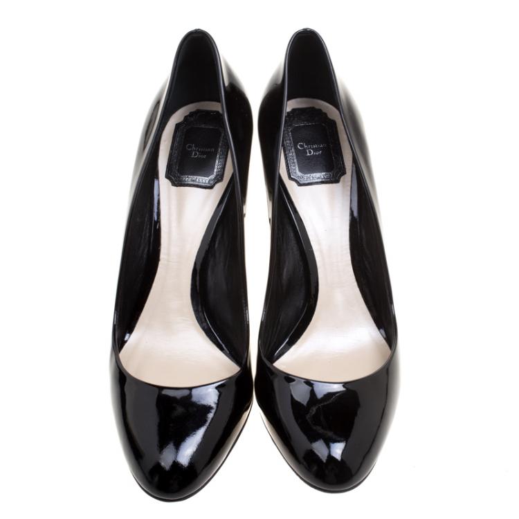 Pre Owned Dior Black Patent Leather Sublime Pumps Size 41