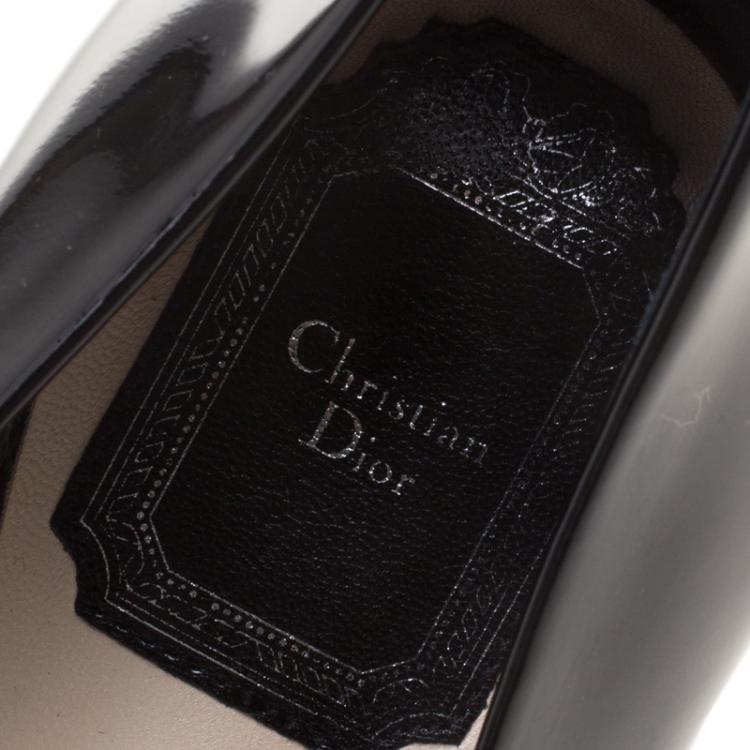 Pre Owned Dior Black Patent Leather Sublime Pumps Size 41