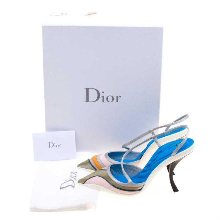 Pre Owned Dior Mulitcolor Leather Defile Cruise Pointed Toe Sandals Size 37