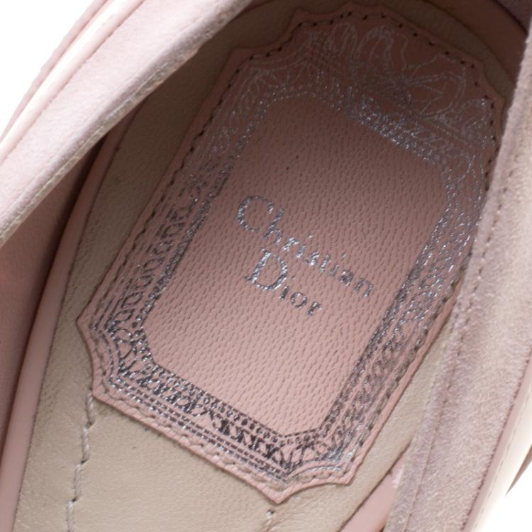 Pre Owned Dior Blush Pink Leather and Suede Pointed Toe Pumps Size 37.5