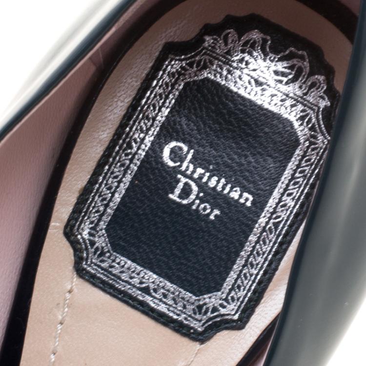 Pre Owned Dior Tricolor Cutout Leather Regard Platform Pumps Size 37.5