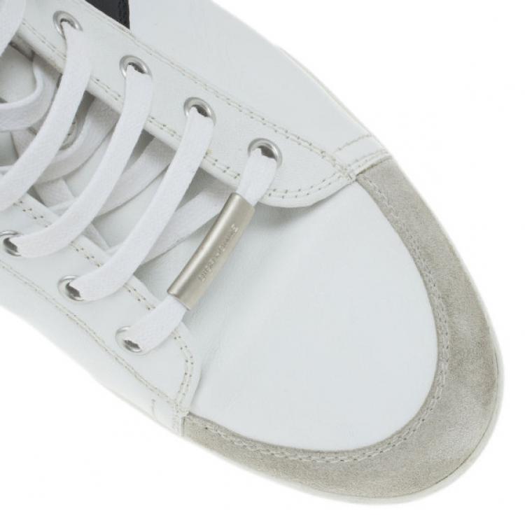 Pre Owned Dior Two-Tone Leather High Top Sneakers Size 43