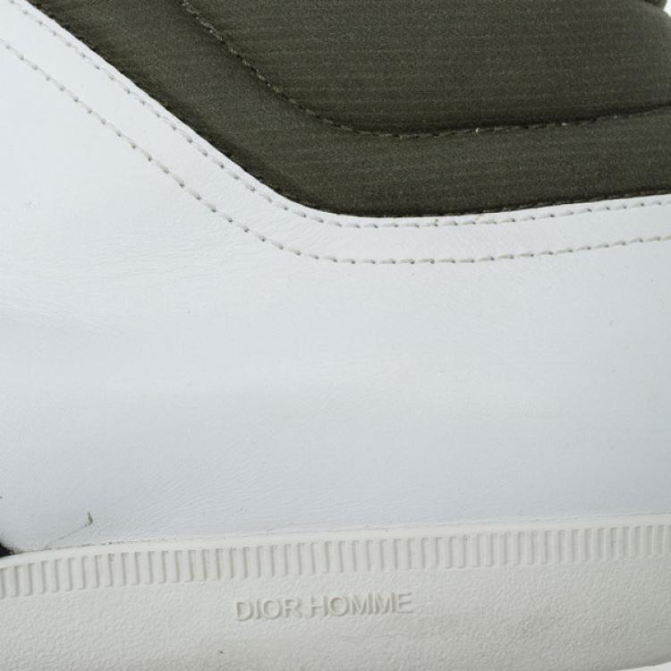 Pre Owned Dior Two-Tone Leather High Top Sneakers Size 43