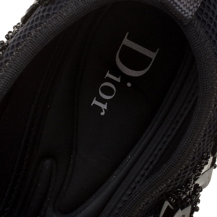 Pre Owned Dior Black Mesh Fusion Embellished Sneakers Size 39