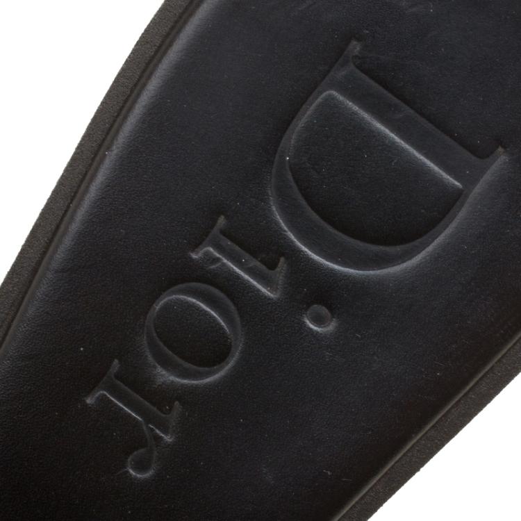 Pre Owned Dior Black Leather Slides Size 39.5