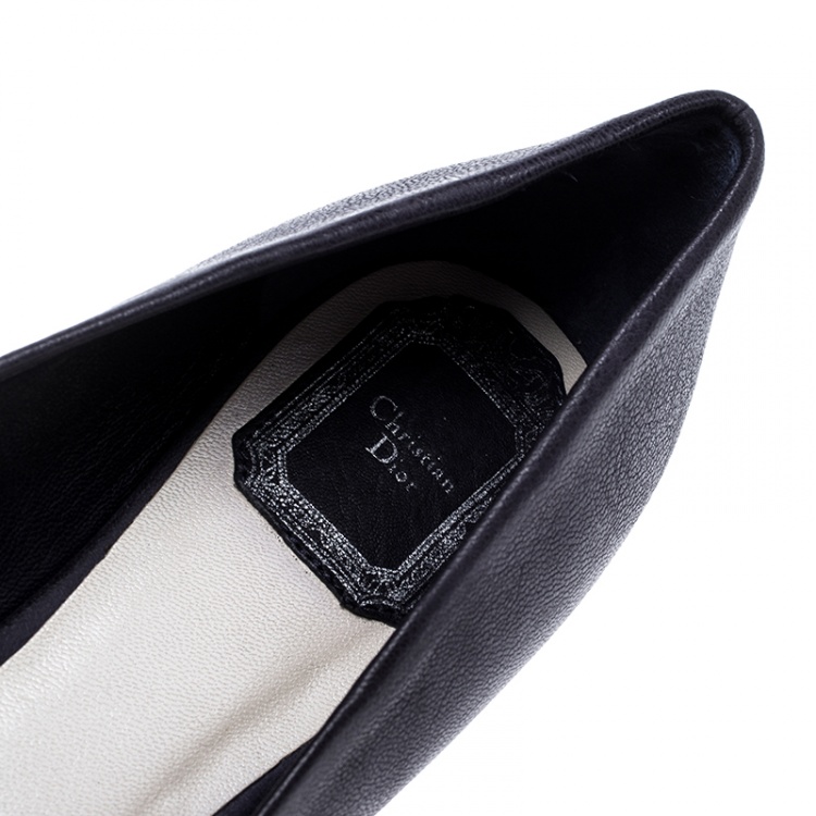 Pre Owned Dior Blue Leather Ballet Flats Size 39