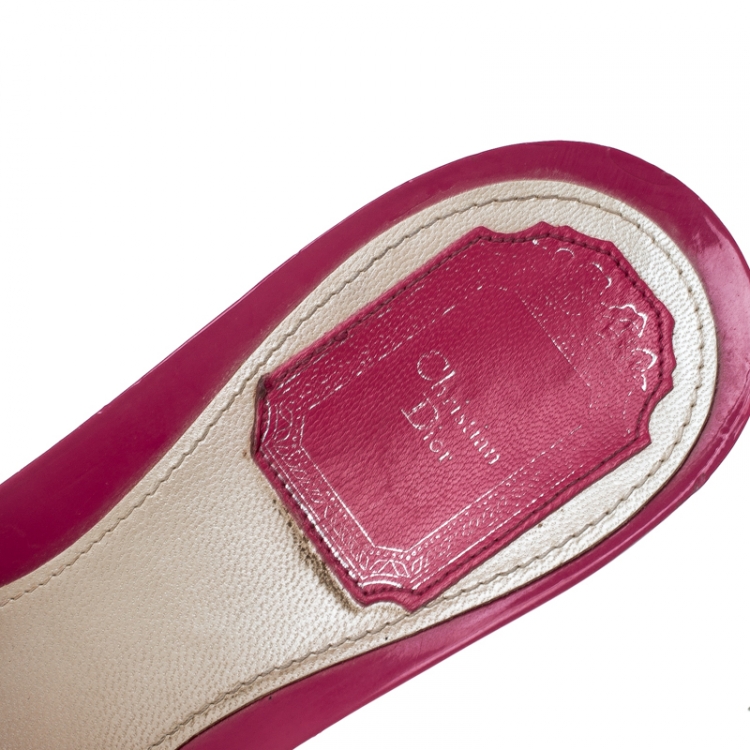 Pre Owned Dior Multicolor Printed Cotton Peep Toe Slide Clogs Size 39.5